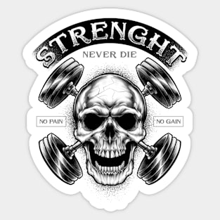 Skull Barbell Sticker